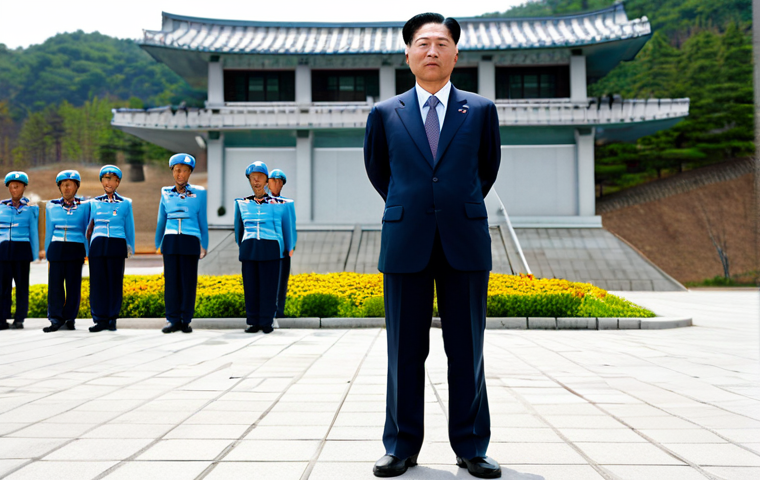 한반도 역사 속 외세 침략 - A Diplomat in Panmunjom**

"A professional diplomat, fully clothed in a modest business suit, standi...