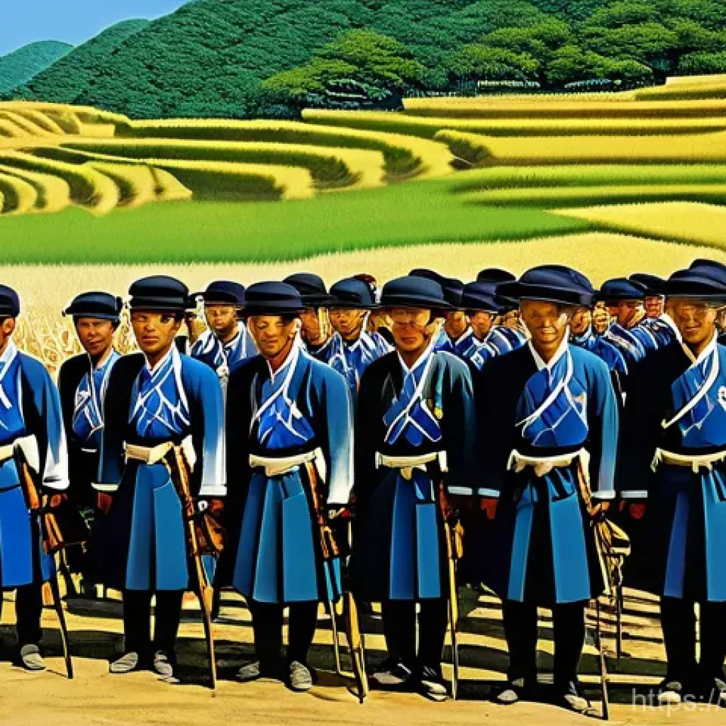 청일 전쟁과 동아시아 질서 - **Prompt:** A historical illustration depicting the initial tensions in the Korean countryside durin...