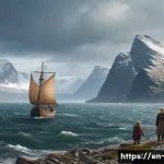 바이킹 탐험과 식민지 개척 - **Viking Family Embarking on a Voyage:** A detailed, realistic depiction of a Viking family on a win...