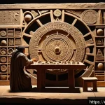 바빌로니아의 점성술 발전 - A detailed ancient Babylonian astronomer&rsquo;s study scene at night, featuring a scholar in traditional ...