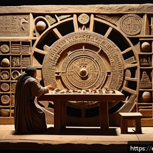 바빌로니아의 점성술 발전 - A detailed ancient Babylonian astronomer&rsquo;s study scene at night, featuring a scholar in traditional ...