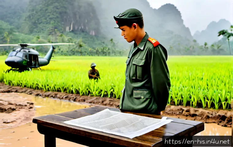 Home 17 베트남 전쟁과 냉전의 관계 - Photorealistic historical museum-style scene illustrating the Cold War connection to the Vietnam War...